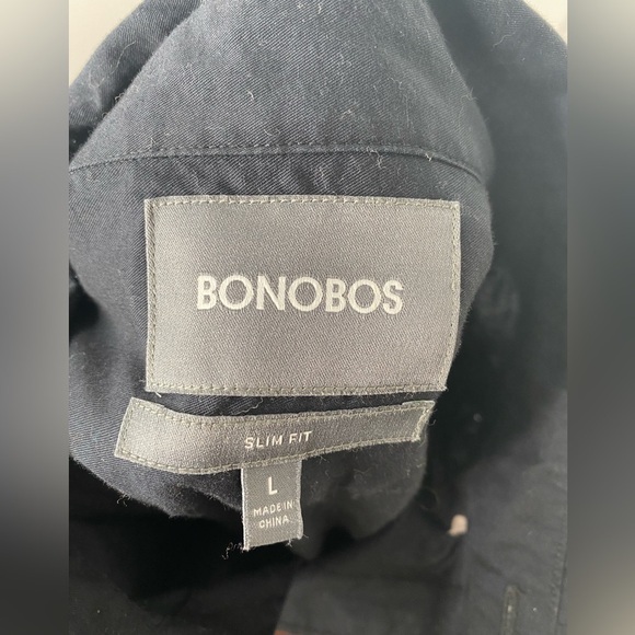 BONOBOS Large Slim Fit Men's Black Button-Down Shirt - Picture 7 of 8